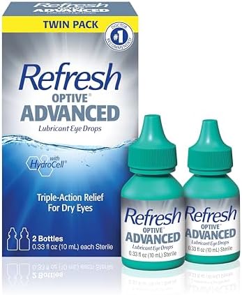 REFRESH OPTIVE Advanced Lubricant Eye Drops Artificial Tears, 2x0...