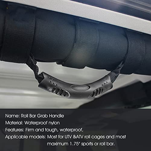R Qiankong 2Pcs Utv Grab Handles Heavy Duty Nylon Utv Hand Grips Fit 1.5-2” Roll Bar Compatible With Polaris Rzr Can Am X3 Trx400Fw 4X4 Mule Teryx Talon Wildcat #TOP1