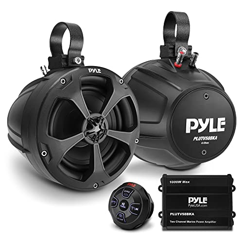 5.25'' Water Resistant Marine Speaker - 1000 Watt Amplifier + Wireless BT Audio Controller, Applicable to ATV, UTV, 4x4, Wired RCA, for Boat Stereo Speaker & Other Watercraft by Pyle - Used condition - US$206.60