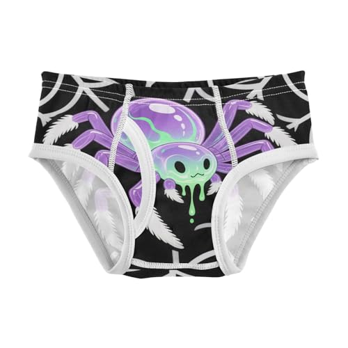 visesunny Boys Cotton Underwear Purple Spider Halloween Printed Toddler Soft Training Briefs Size 2T-8Y for Kids