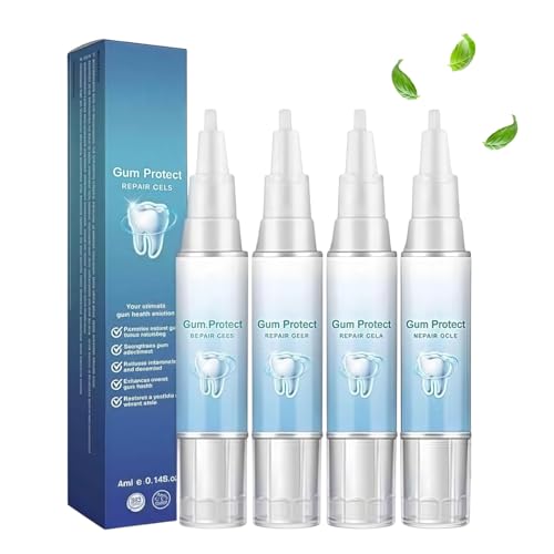 4pcs Gum Protect Repair Gels Teeth Zahnfleisch-Reparatur Gel with Teeth Whitening Essence Zahnfleisch Gel for Tiefenreinigung Reparatur von Frischer Atem Gum Shield Repair