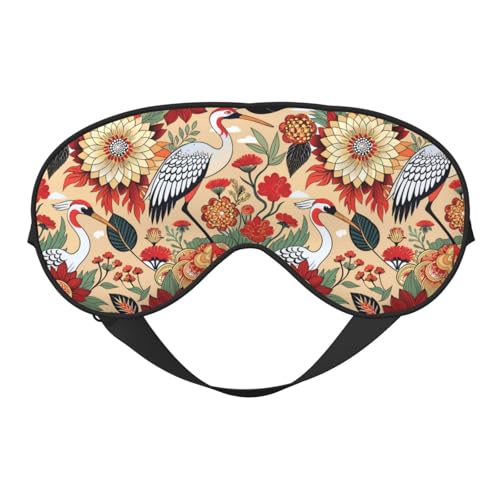 Sleep Mask, Fresh red Flowers Cranes Eye Masks for Sleep, Sleep Masks for Women and Men, Blackout Eye Covers for Travel/Sleeping -  VOSERY, 207-12179-241119-00524