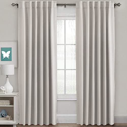 Image of H.VERSAILTEX Blackout Curtains Thermal Insulated Window Treatment Panels Room Darkening Blackout Drapes for Living Room Back Tab /Rod Pocket Bedroom Draperies, 52 x 96 Inch, Stone, 2 Panels