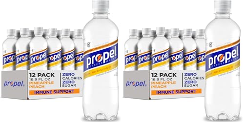 Propel Immune Support, Pineapple Peach, 16.9 Fl Oz (Pack of 24)