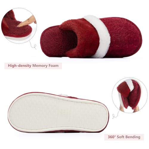 Image of GOEWY Cozy Slippers for Women Indoor and Outdoor Fuzzy House Shoes with Memory Foam Anti-Skid Sole Gifts for Women Mom Ladies