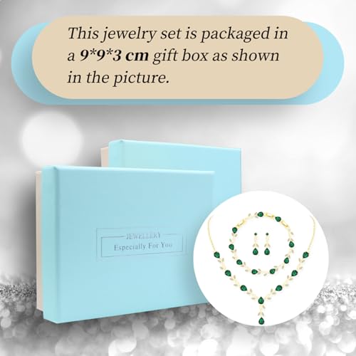 Image of GZWHD Wedding Jewelry Sets for Bride Bridesmaid Women Cubic Zirconia Necklace Earrings Bracelet Set Gift for Mother Friend Wife Daughter Sister Party Prom Jewelry