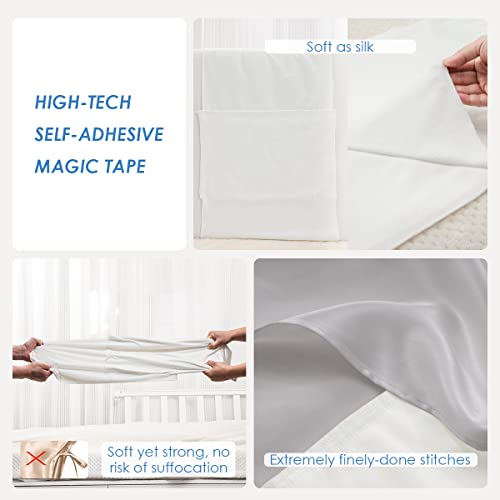 Image of PROMEED 100% Mulberry Silk Bassinet Sleeve for Baby Bald Spots, Preminium 23 Momme Silk Bassinet Half Sheet for Baby Hair Loss (Light Grey)