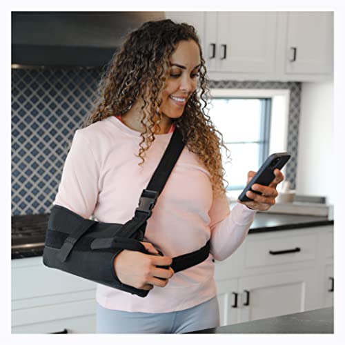 Image of BraceAbility Abduction Shoulder Sling - Rotator Cuff Immobilizer Brace with Padded Relief Support Wedge and Ball for Right or Left Arm Pain From Post-Surgery or Tear Recovery and Subluxation (Medium)