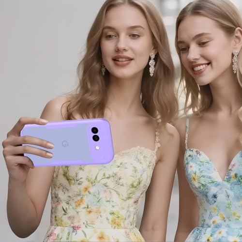 KJYLPO Funda para Google Pixel 10A, 360 Grados Integrada Pantalla y Protector Antigolpes Case Rugged Doble Protección - Morado - imagen 7