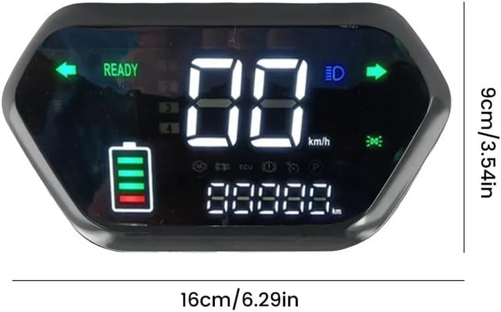 Motorcycle Odometer Gauge Universal Motorcycle Dashboard LED Display 48V 60V 72V Meter Odometer Tachometer Scooter