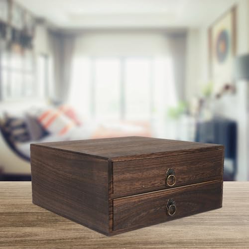 Boîte de rangement multicouche en bois empilable à tiroir - 8