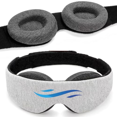 Hasi Genius Sleep Mask for Sleeping 100% Blackout 3D Eye Mask Zero Pressure Adjustable Eye Cups Comfortable Sleeping Mask for Men & Women Side Sleepers Travel Nap Eye Cover for Sleeping