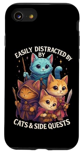 Cats Side Quest Disturted  ʔ ȃ[A X}zP[X iPhone SE (2020) / 7 / 8 p