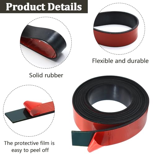 KtbeYTi Self-Adhesive Rubber Strips 2 m x 25 mm x 2 mm Neoprene Rubber Strips, Shock Protection, Non-Slip, for Flooring Protection