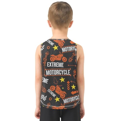 J JOYSAY Motorcycle Star Extreme Boys Tank Top Sleeveless Muscle Shirts Quick Dry Workout Active Sport Kids T-Shirts 3-15T3