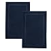 Cotton Craft 2 Pack Bath Mat - Navy - 100% Ringspun Cotton Tub Mat 21x34 - Oversized 21x34 Heavy Wt.1000 Grams - 2 Ply Construction - High Absorbent -Soft Underfoot Easy Machine Wash