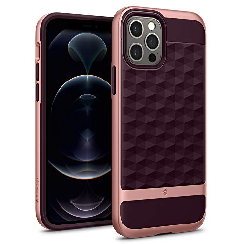 Caseology Parallax Compatible with iPhone 12 Pro Case Compatible with iPhone 12 Case (2020) - Burgundy
