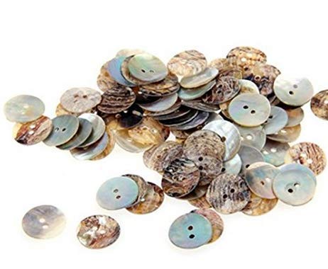 NaiCasy 100X 15mm Perlmuttknöpfe Perlmutt Muscheln Runde Knöpfe TOP Cover