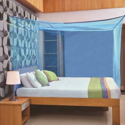Blue Rectangular HDPE Mesh Mosquito Net for Single Bed/Double Bed, 8x8 Insect Protection Repellent, Perfect for Indoors and Outdoors-image-41