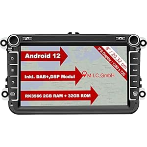 M.I.C. AV8V7LITE Android 12 Autoradio mit navi Ersatz für VW Golf t5 touran Passat Skoda Octavia SEAT Alhambra: DSP DAB…