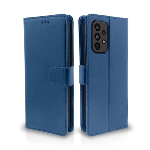 Image of Pikkme Samsung Galaxy A33 5G Flip Cover | PU Leather Finish | 360 Protection | Wallet & Stand | Strong Magnetic Flip Case for Samsung Galaxy A33 5G (Blue)
