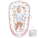 URMYWO Baby Lounger - Baby Lounger For Newborn, Breathable & Soft Baby Nest Cover Co Sleeping for baby 0-24 Months, Babies Essentials Gifts, Portable Infant Lounger Baby Floor Seat for Home and Travel