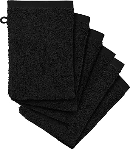 Adore Home 6 x Premium Quality 100% Cotton Wash Mitts Absorbent Flannel Glove Face Mitt Body Scrub, Slate Grey