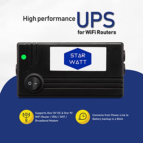 Image of Mini UPS for 12V < 2A & 9V < 1A for All Brand Routers, Modem, ONT Onu | 3-6 Hours Backup | Uninterrupted Power Backup for Network Devices
