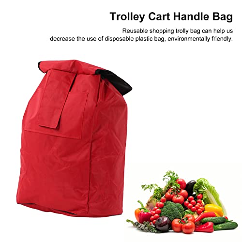Sac de supermarché pliable rouge pour courses en famille - 5