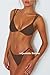 ForBeautyShe Women's Spaghetti Triangle Bikini Sexy Thong Bottom Bathing Suit 2 Piece Swimsuits Brown M