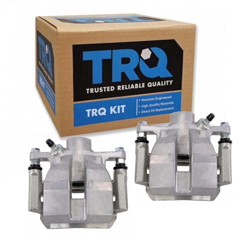 Image of TRQ Rear Brake Caliper Set Zinc Coated Brackets Hardware Compatible with 2010-2015 Lexus RX350 2012-2015 RX450h 2014-2019 Toyota Highlander 2011-2020 Sienna
