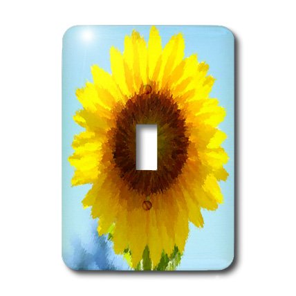 Interrupteur à bascule tournesol 3dRose pour remplacer une plaque usée