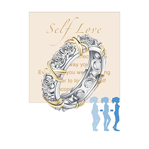 Full Moissanite Diamond Ring for Women Shaping Rings Gold/Rose Gold/Silver X Cross Ring Women Wedding Band Ring