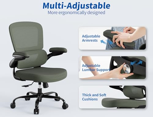 Image of TRALT Ergonomic Office Chair Desk Chair with Adjustable Lumbar Support