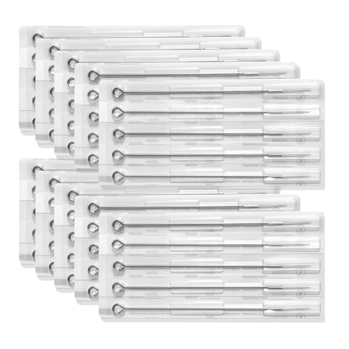 50 Stücke Tattoo Needles, Nadeln Stick and Poke, Traditionelle Tattoo-Nadeln, tattoo nadeln set mit 5 Typen, 1RL 3RL 5RL 7RL 9RL für jeweilige Größe, zum Selbsttätowieren