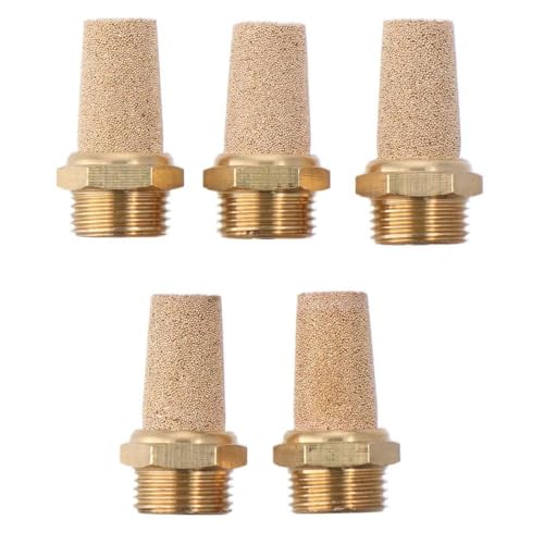 HOBBYIN 5pcs Air Pneumatic Mufflers, Pneumatic Solenoid Valve Manifold Base, 3/8