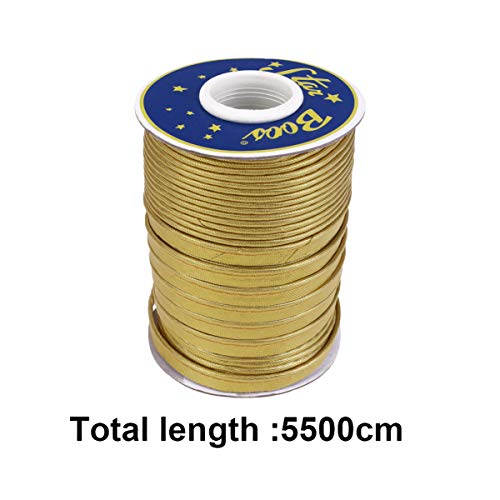 Supvox Maxi Piping Trim, Single Fold Bias Tape, Welting Cord From Cotton Polyester For Sewing, Trimming, Upholstery (Metallic Gold, 60 Yards) #TOP4