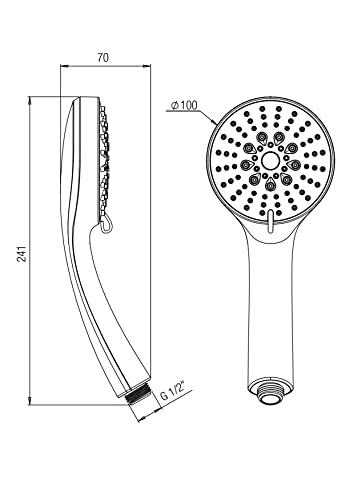 Paini 53CR155/P2 ABS Shower, Chrome - Image 2