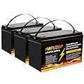 MFUZOP 12V 100Ah LiFePO4 Lithium Battery, Group 31 Rechargeable Battery with Built-in 100A Smart BMS, 2000+ Deep Cycles for RV, Trolling Motor, Marine, Solar, Home Energy Storage(Group 31 * 3)