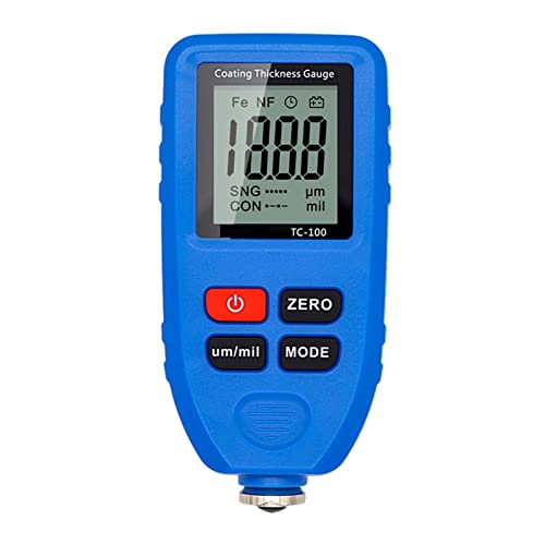 Medidor de Espesor TC100 Medidor Digital de Espesor de Recubrimiento 0.1 micrón / 0-1300 Medidor de Grosor de Película de Pintura para Carro Medidor de Pintura FE/NFE Manual Ruso (Azul) miniatura 1