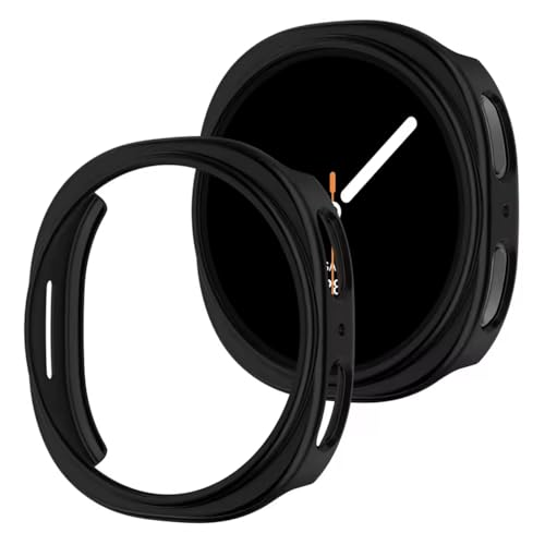 Image of T Teclusive Protective Slim Bumper Case Compatible for Galaxy Watch 8 40mm | Curved Hard Shell Bumper Side Edge Protection Cover for Watch 8 4.0 cm (Black, 40mm)