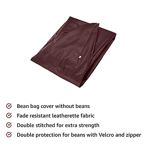 Image of Amazon Brand - Solimo XXXL Bean Bag Cover Without Beans (Brown) XXXL Bean Bag Cover (Maroon)