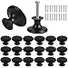 AvoDovA 20pcs Pomo de Puerta de Armario, Vintage Tiradores de Cajones 30 mm, Pomos y Tiradores muebles de Cocina, Perillas con Tornillo, Perillas Redondas para Armario, Gabinete, Cajones (Negro)