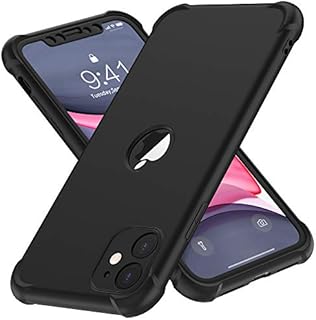 ORETech Compatible with iPhone 11 Case, with [2x Tempered Glass Screen Protector]360 Shockproof Heavy Duty Protection Ultra Thin Hard PC Silicone TPU Rubber Bumper Cover for iPhone 11(2019) - Black