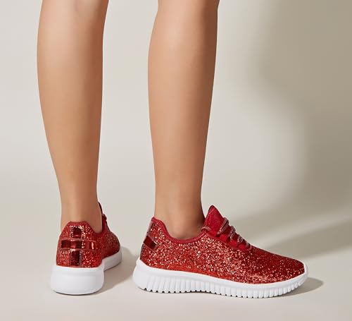 Image of K KIP WOK Fashion Glitter Sneakers for Womens Silp On Running Shoes Lightweigt Tennis Walking Sneakers