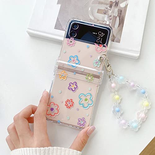 Coque Z Flip 4 fleurie avec sangle pour les sorties en ville