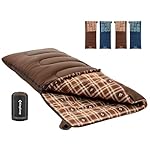 KingCamp Sleeping Bag for Adults Cold Weather & Warm, XL Big and Tall Sleeping Bags, Zip Together for 2P Cotton Flannel Sleeping Bag with Free Compression Sack, Lightweight, Waterproof for Camping