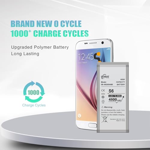 Gobat S6 Battery,4800Mah High Capacity Compatible With Samsung Galaxy S6 Model thumb #2