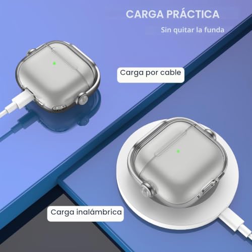 Evita pérdidas: funda AirPods 4 con bloqueo anticaída negro 4