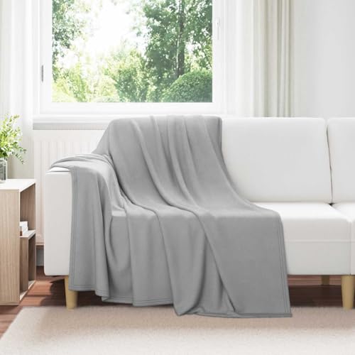 Homgoday Manta de sofá Gris de Lana, 200x150 cm, Suave y cálida, fácil de cuidar, Ideal para otoño y Primavera Modelo WQZJ-42017018ES